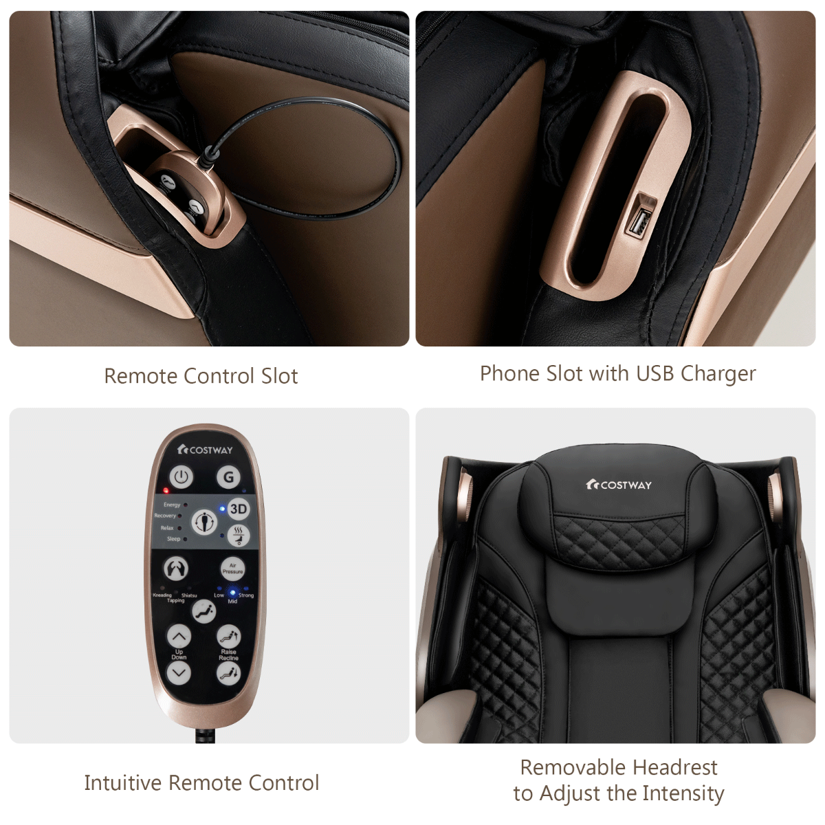 NNECW 3D Electric Zero Gravity Massage Chair with Shiatsu Kneading