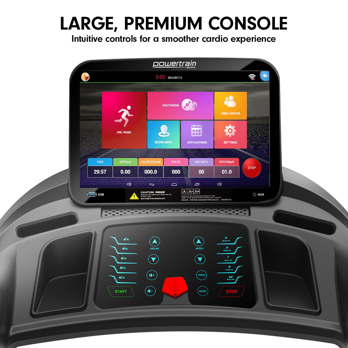 NNEDPE Powertrain V1100 Treadmill with Wifi Touch Screen & Incline
