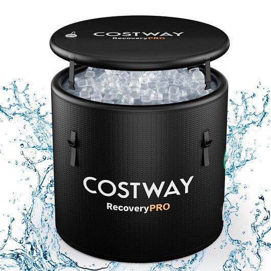 79 Gal Water Chiller Compatible Cold Plunge Tub with Cover-Black