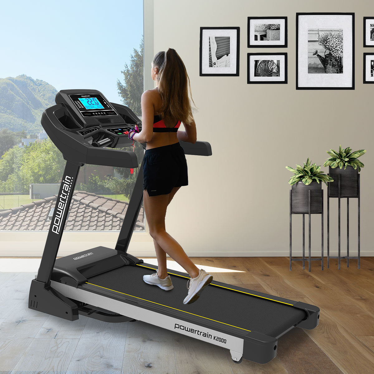 NNEDPE K2000 Treadmill w/ Fan & Auto Incline Speed 22km/h